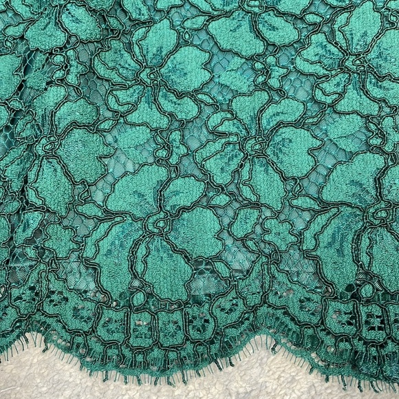 NWT Sandro Paris Romie Lace Mini Dress Mock Neck Open Back Green Sz 1 - Picture 13 of 16